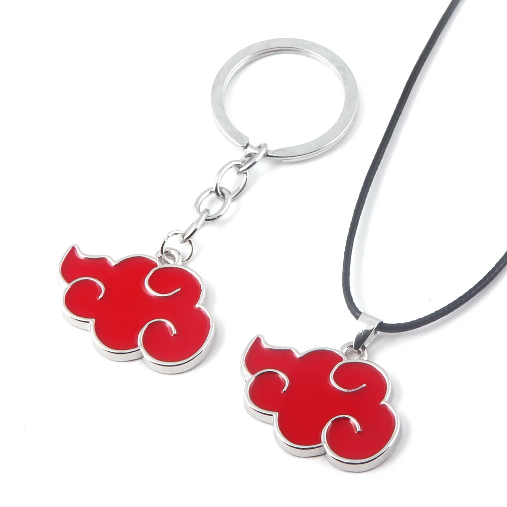 Cosplay Anime Necklace Red Cloud Sign Akatsuki Organization Itachi Pendant Rope Chain Cartoon Fans Jewelry Gift | Украшения и