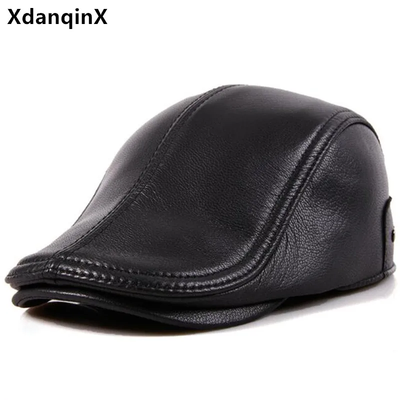 

Осенняя мужская кепка XdanqinX, Кепка из натуральной кожи, береты из овечьей кожи, Снэпбэк Кепка, регулируемый размер, повседневные брендовые кепки с язычком