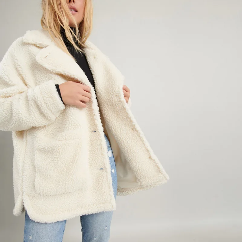 MONMOIRA однотонные однобортные негабаритные меховые пальто женские повседневные