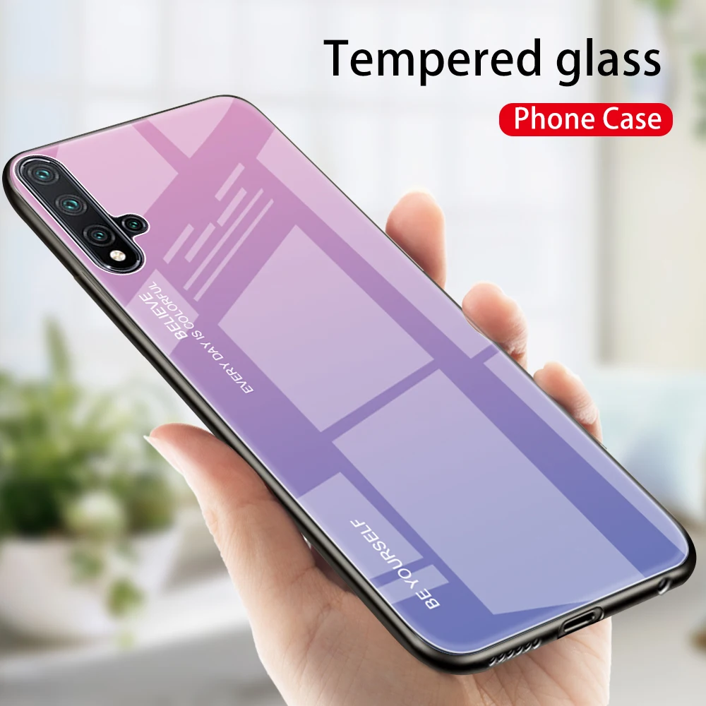Градиентный стеклянный задний Чехол для Huawei Nova 5 Pro 5i 5T Mate 30 P20 Lite Honor 20 10i 20i Y9 Prime 2019