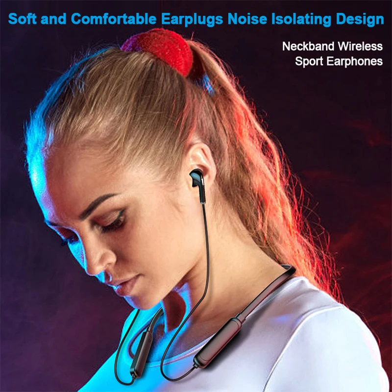 Спортивные Bluetooth-наушники с шейным ободом беспроводные наушники микрофоном