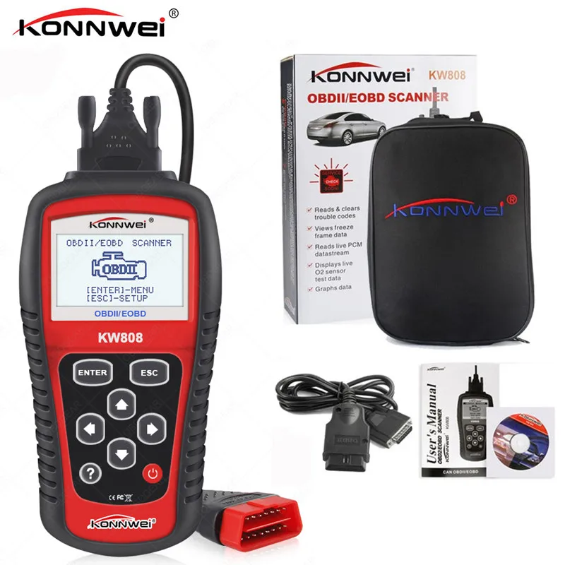 KONNWEI KW808 OBD2 автомобильный сканер OBD автоматический диагностический инструмент