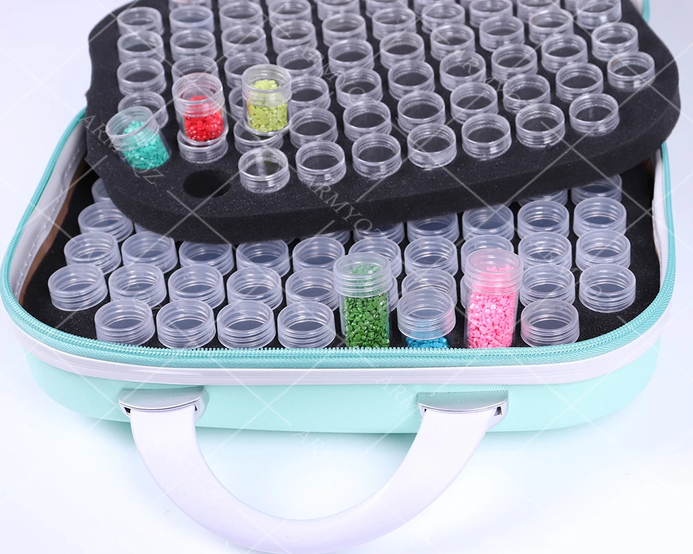 

PDMDOG 132 Bottles Diamond Painting Storage Box Embroidery Accessories Bead Container Rhinestones Tools Set 5 sheets sticker
