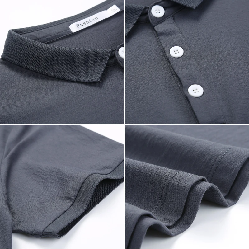 

BROWON Fashion New Men T Shirts Short Sleeve Turn-Down Collar Men Clothing Summer Solid Color Casual Slim Oversized T Shirt Men