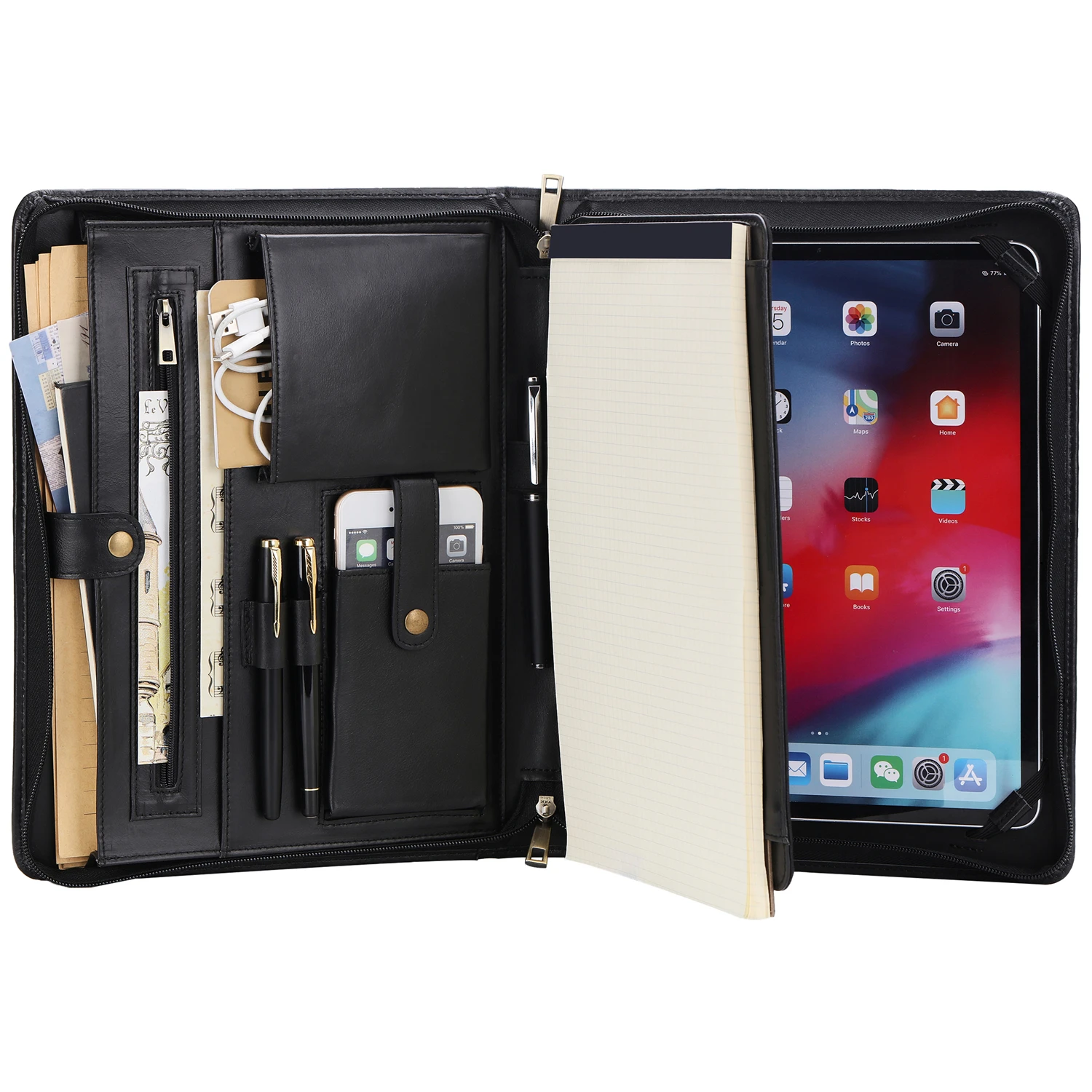 Органайзер папка для документов a4 из восковой тканью кожи ручной работы