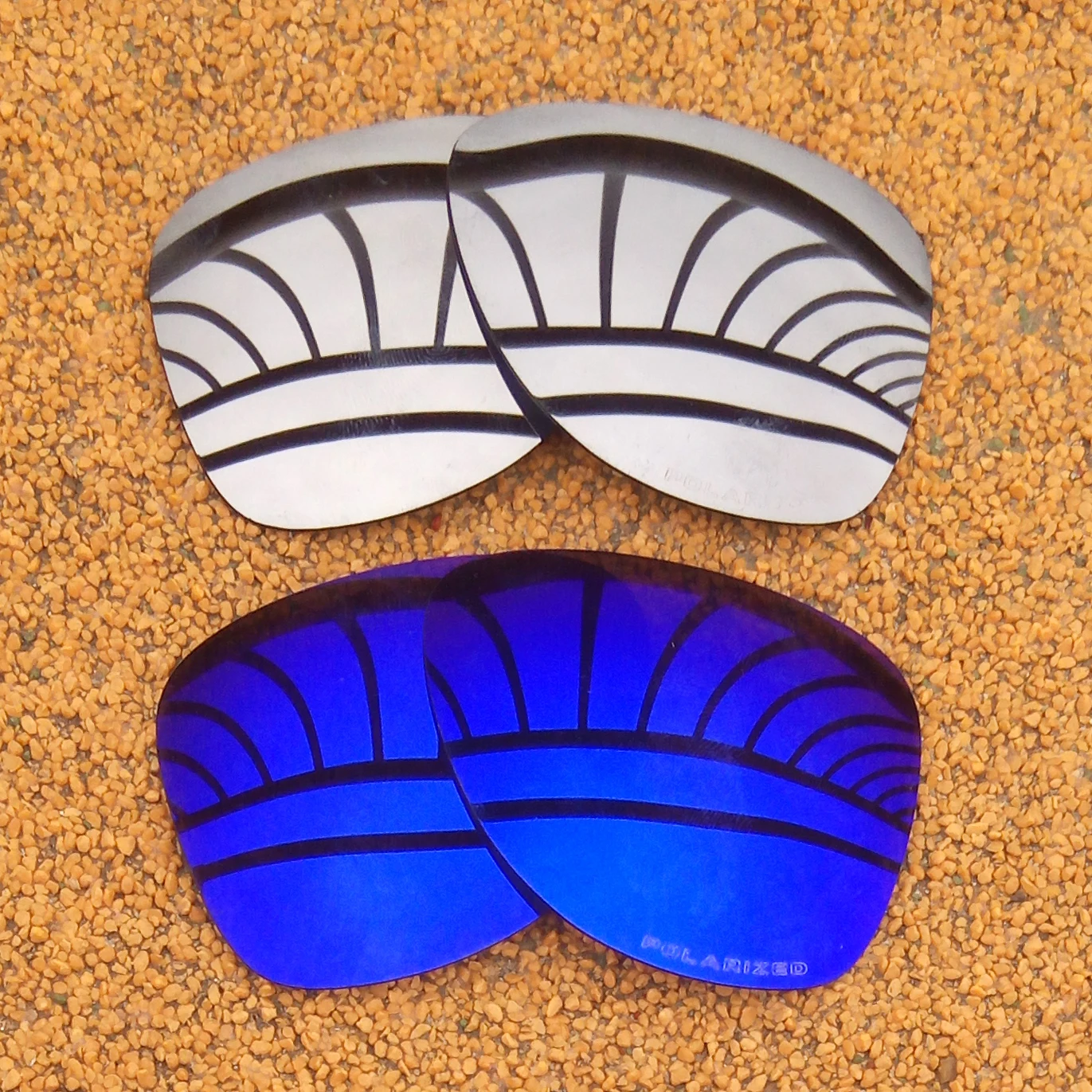 Серебристые зеркальные и фиолетовые поляризованные Сменные линзы для отправки 2