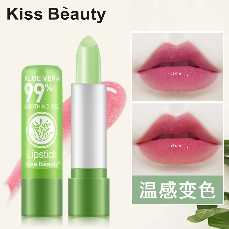 1PC Moisture Lip Balm Long-Lasting Natural Aloe Vera Lipstick Color Mood Changing Long Lasting Moisturizing Lipstick Anti Aging  - buy with discount