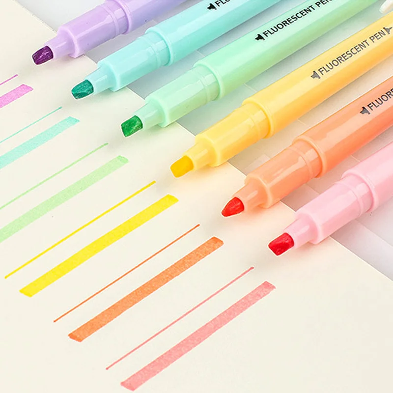 Маркер флуоресцентный с двумя головками 6 шт./компл.|Маркеры| |