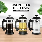 Кофейник с французским прессом, чайник для кофечая, чайник 1000 мл, стеклянный термос из нержавеющей стали для кофе, посуда для напитков