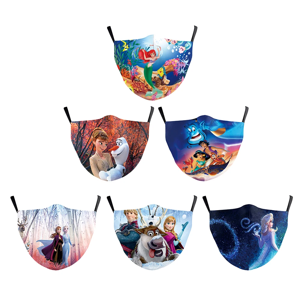 Многоразовые маски для косплея взрослых и детей мультяшный принт Холодное