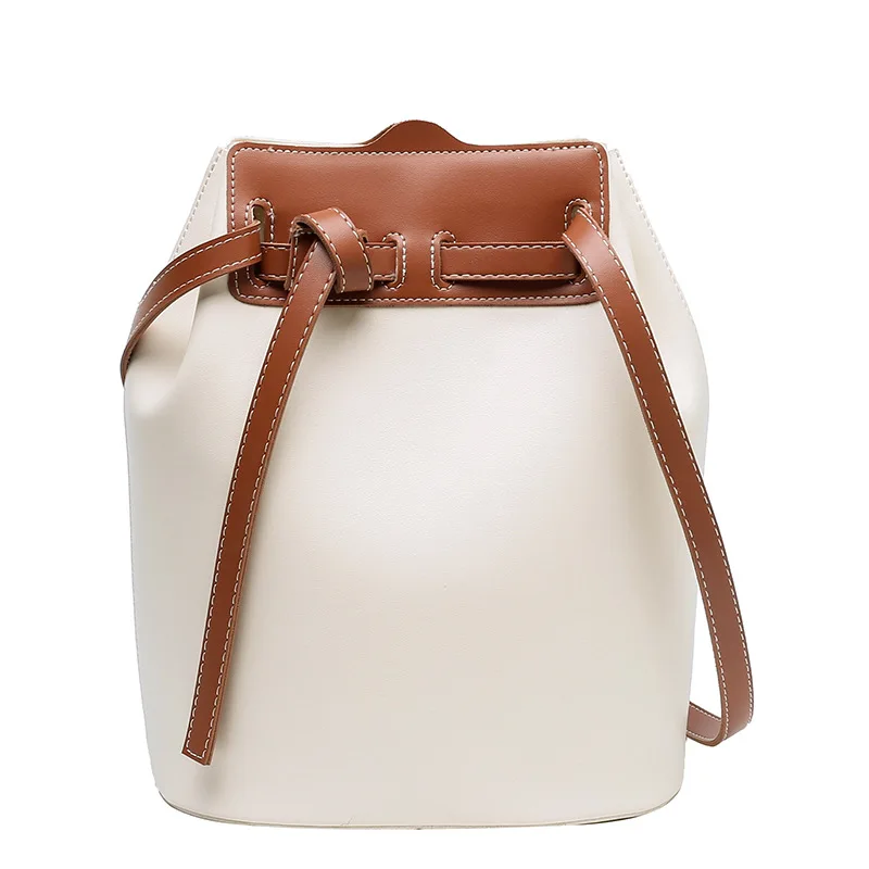 

Bucket Bag 2021 Spring New Simple Contrast Retro One Shoulder Messenger Bag