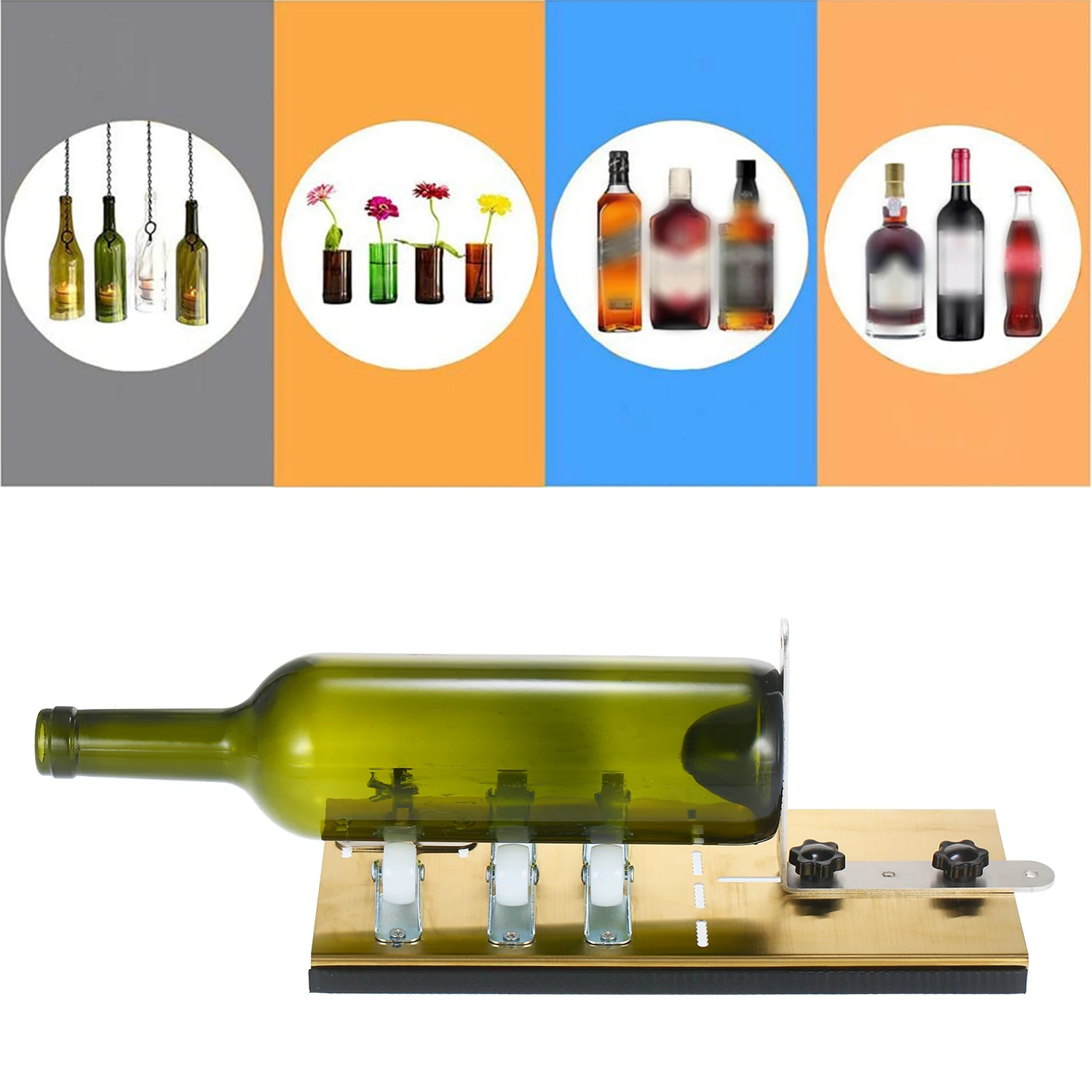 

Glass Bottle Cutter Bottle Cutter DIY Machine for Cutting Liquor Bottles and Mason Jars for Creative DIY Art 5 Wheel