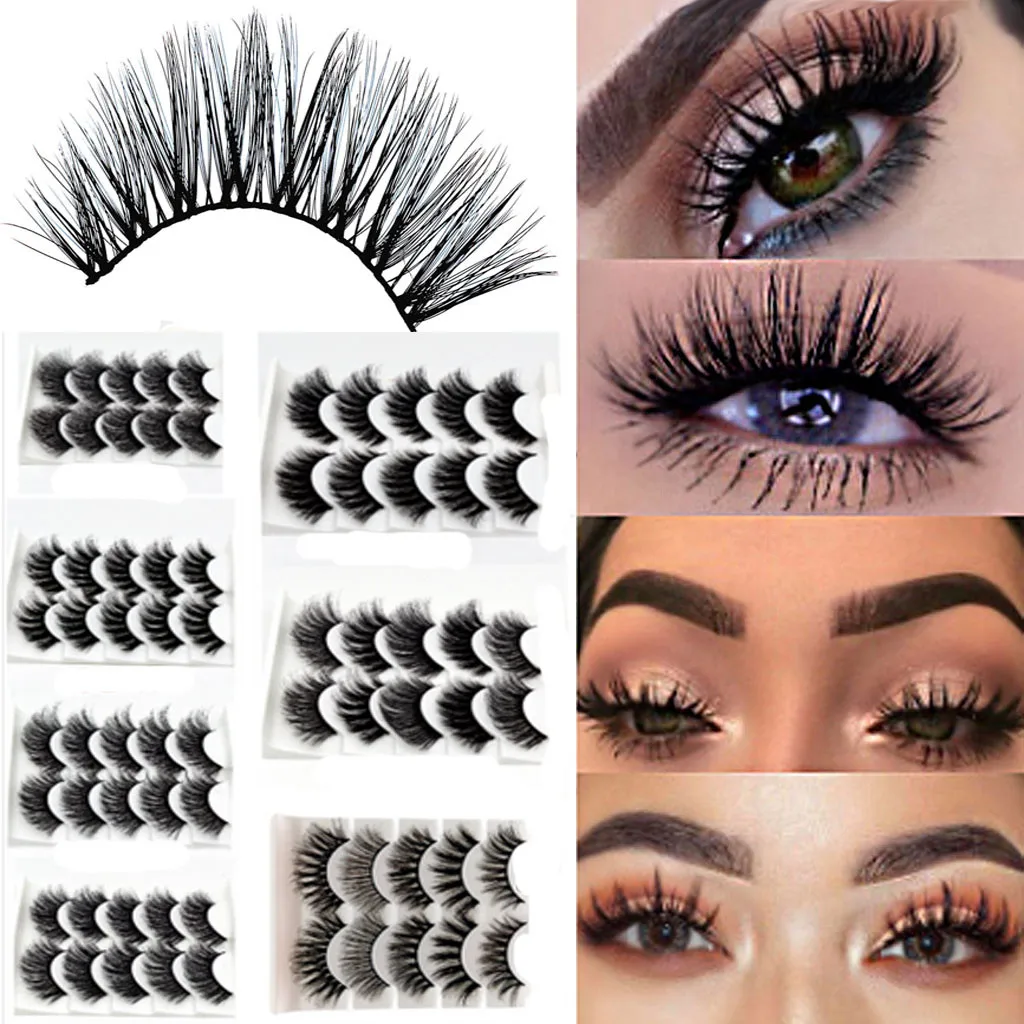 Объемные пушистые маленькие густые накладные ресницы в виде водной гривы 3