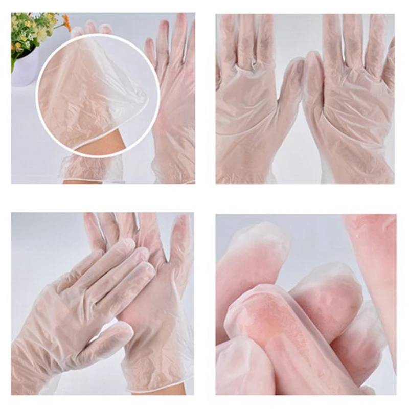 

100 Disposable Latex Gloves White Non-Slip Acid and Alkali Laboratory Rubber Latex Gloves Household Cleaning Supplies