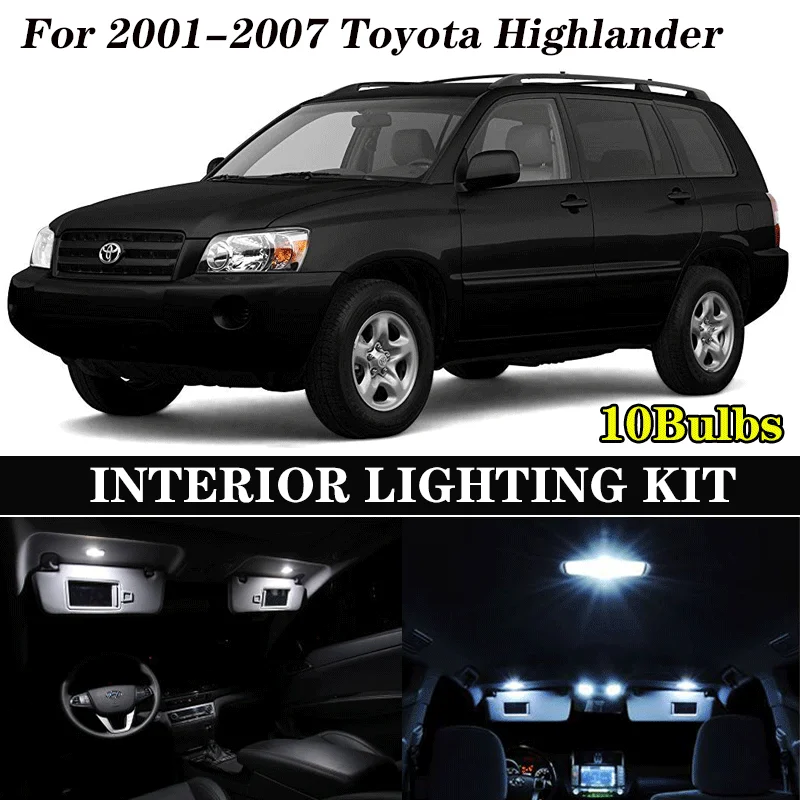 

10 шт., автомобильные лампы для багажника Toyota Highlander 2001-2007