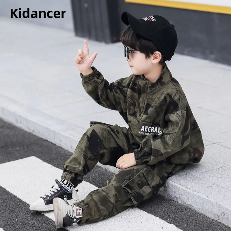 Детский комплект из 2 предметов спортивный костюм военная униформа Детские