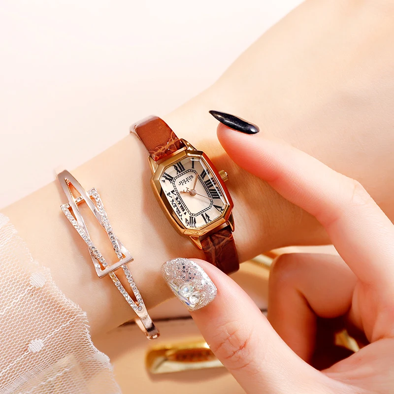 Женские часы Julius с тонким ремешком водонепроницаемые неправильной формы модный