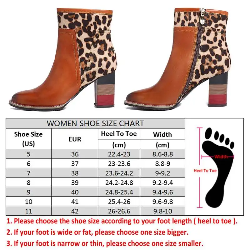SOOCFY/леопардовые ботинки Botas mujer Короткие из натуральной кожи на молнии и высоком