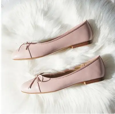 pink Модные балетки с бантом; Новинка года; женские повседневные туфли на плоской подошве; женские туфли с круглым носком; сезон весна-лето - Цвет: pink