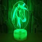 Креативный светодиодный ночник в виде лошади, подарок на день рождения, 3d-ночник в виде головы лошади, светодиодная настольная лампа с иллюзией и стереозвуком