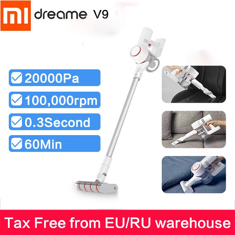 Xiaomi dreame V9 аспиратор ручной беспроводной пылесос беспроводной циклонный фильтр 20000pa всасывающее устройство для чистки ковров