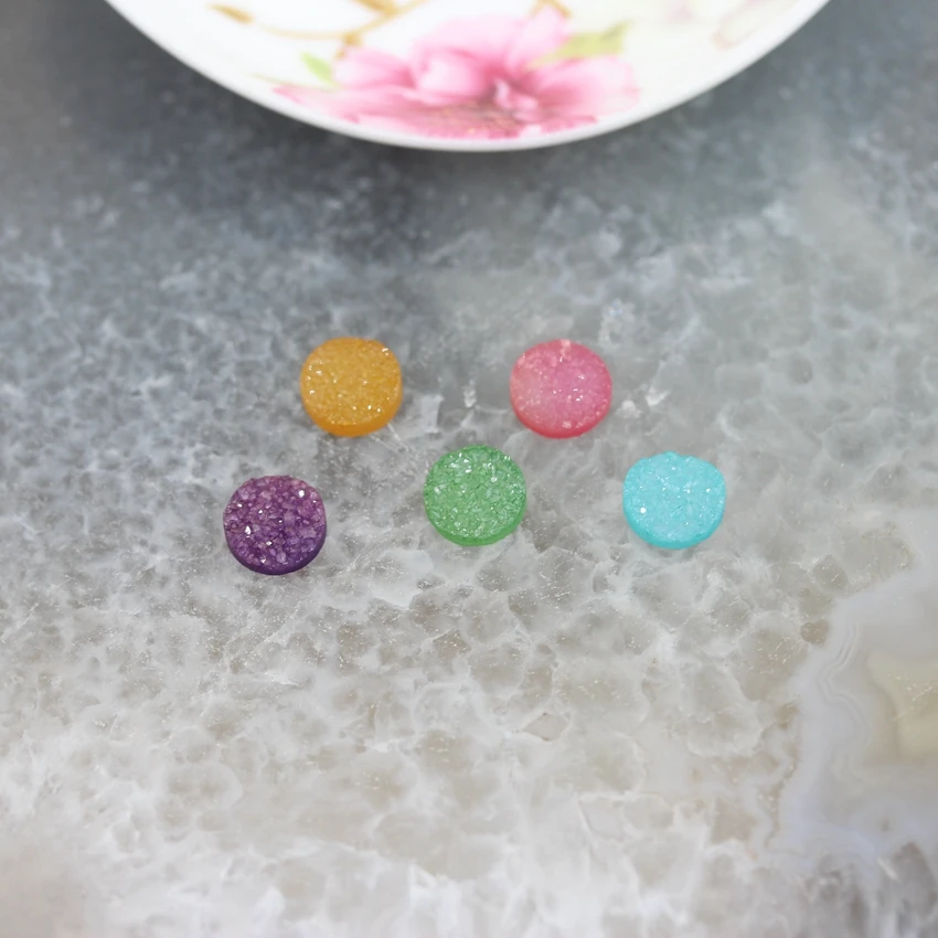 Плоские круглые бусины-кабошоны из драгоценных камней драгоценностей оптом 5