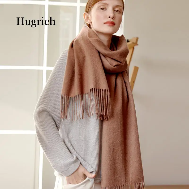 

100% Wool Winter Scarf Women Scarves Adult Solid Luxury Autumn Fashion Designer Scarf Poncho Scarfs for Ladies Wrap