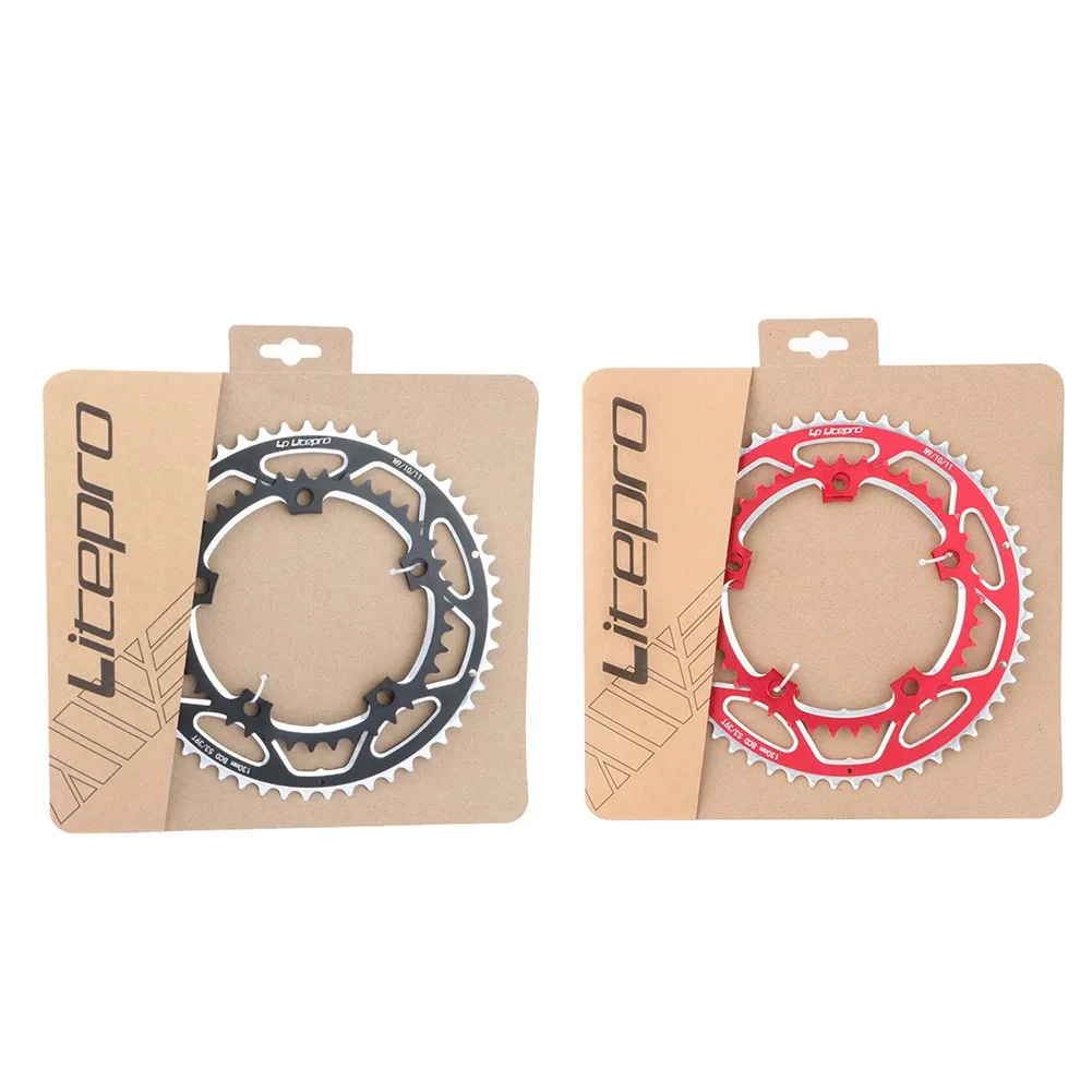 1PC Litepro Road Bike Double Disc Gear 53t-39t Folding Chain Wheel Aluminum Alloy 53-59 Teeth Cycling Accessory | Спорт и