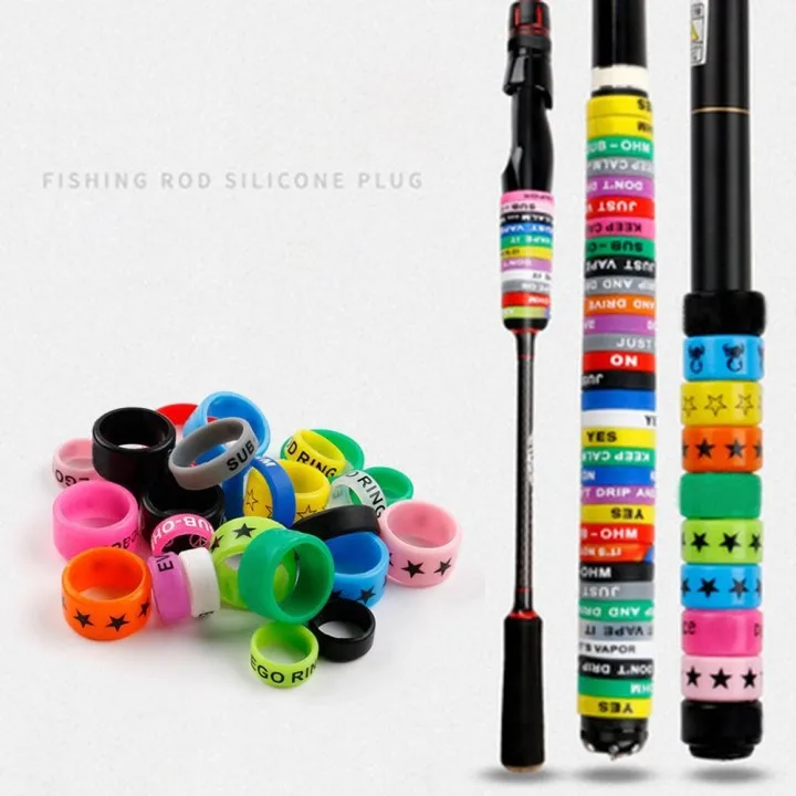 

20Pcs Fishing Rod Handle Ring Silicone Elastic Anti-slip Rod Protective Case Fishing Pole Grip Rubber Ring Fishing Tackle Tools