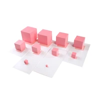 montessori materials pink tower solid wood cube early childhood education preschool kids toys for children day gift wooden toys
