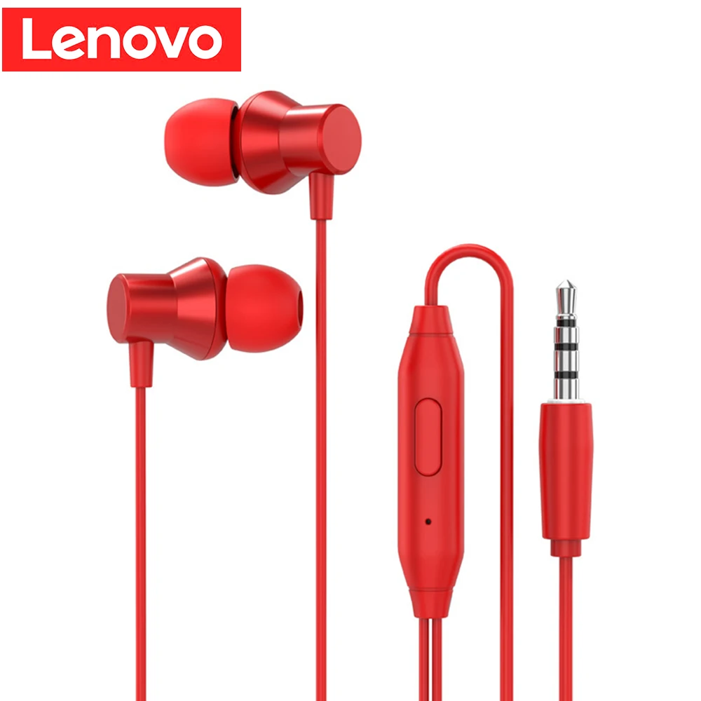 

Lenovo HF130 In-ear HIFI Stereo Wired Headset 3.5MM Plug Heavy Bass Earphone for Huawei xiaomi iPhone Samsung With Microphone