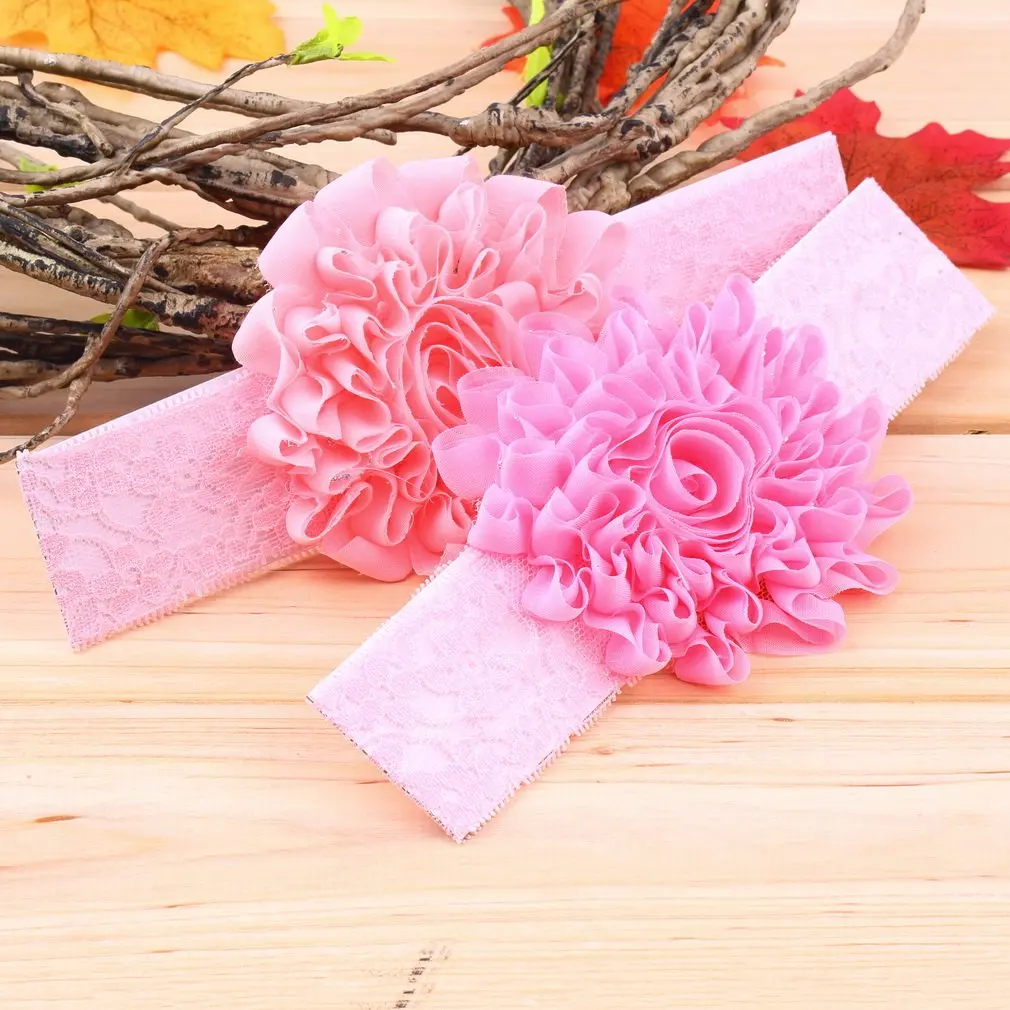 1 предмет Модный Новый шифоновый кружевной цветок повязка на голову для