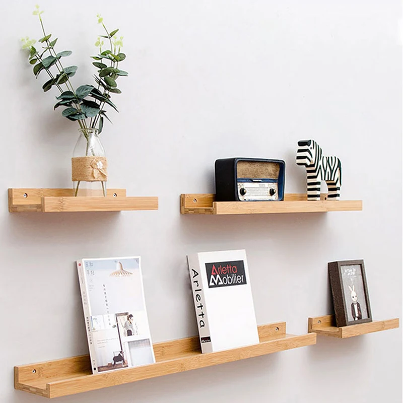 Бамбуковый органайзер полка для хранения настенная подвесная кухни стойка