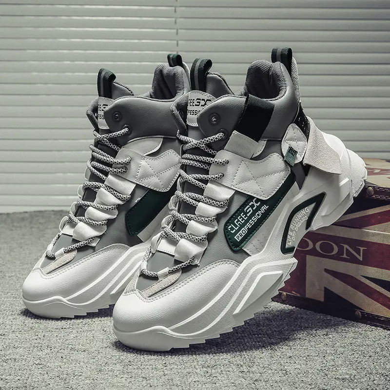 

High top Men Shoes Men Casual Shoes Lace up Men Sneakers Walking Tenis Masculino Fashion Zapatos De Hombre Dropshipping 39-44