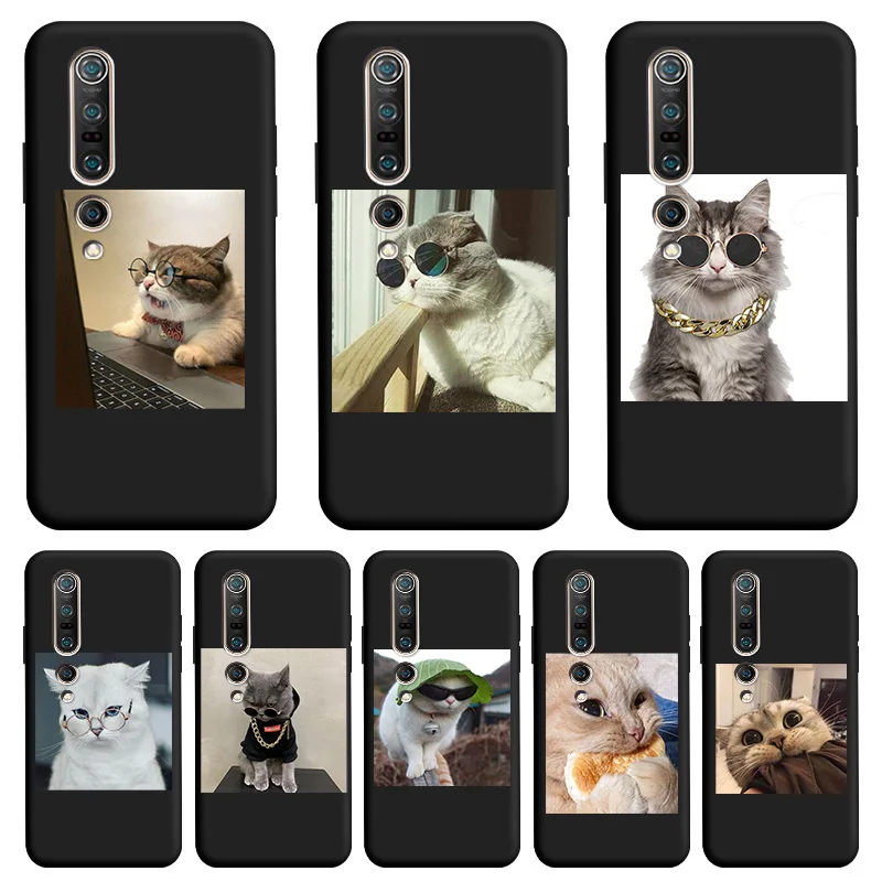 

Cute kitten Black TPU Shell Soft For XIAOMI 10 Pro Lite Ultra Case Personality Trend Shell For XIAOMI 10 Lite Ultra Phone Cover