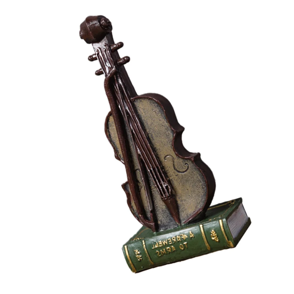 

Musical Instrument Model Adornment Resin Violin Book Craft Retro Household Desktop Adornment (Violin Red Book)