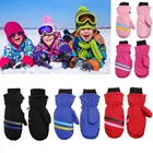 1 пара Детские зимние лыжные перчатки для сноуборда ветрозащитные водонепроницаемые плотные варежки для мальчиков и девочек Теплые Перчатки Зимние обязательные