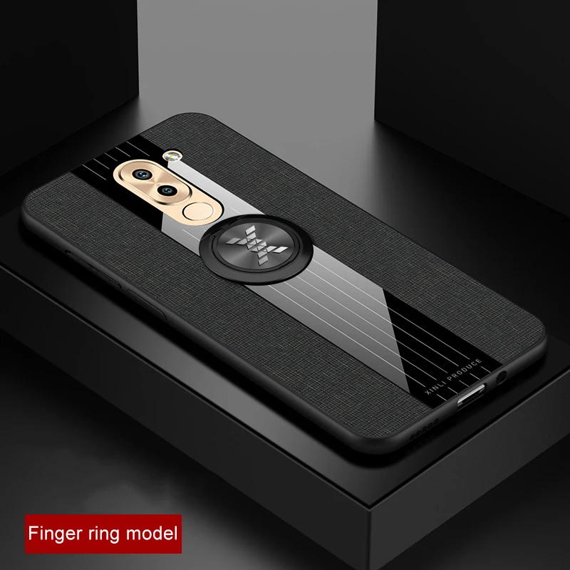 Чехол для Honor 6X тканевая жесткая задняя крышка мягкая рамка тканевый чехол