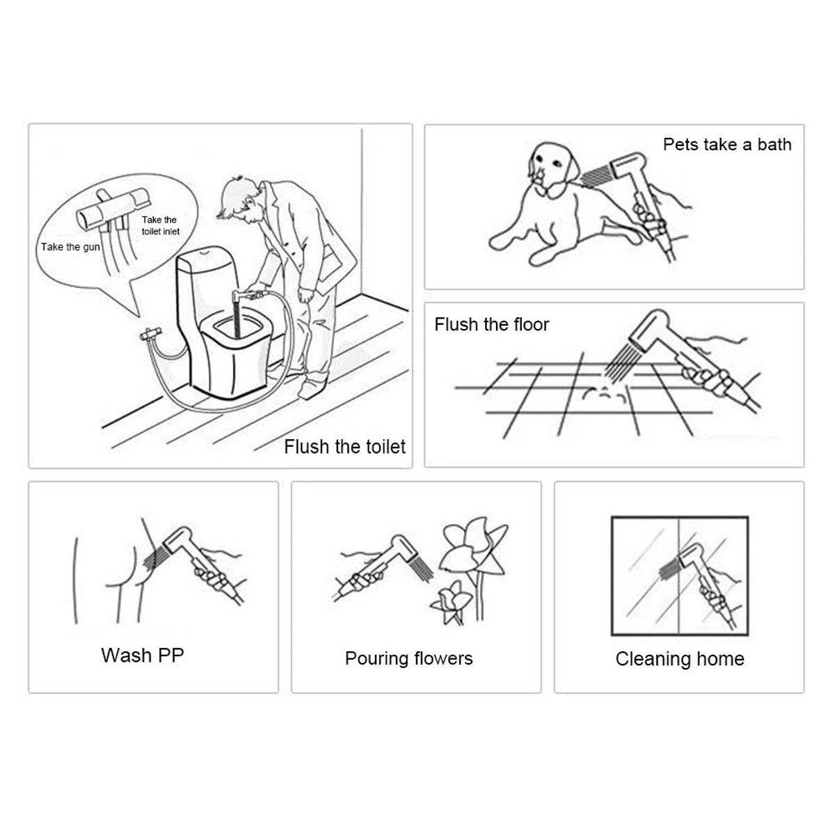 

Toilet Hand Held Bidet Faucet Sprayer Bidet Set Sprayer Guns Toilet Spray Wash Jet For Bathroom Self Cleaning Shower Head