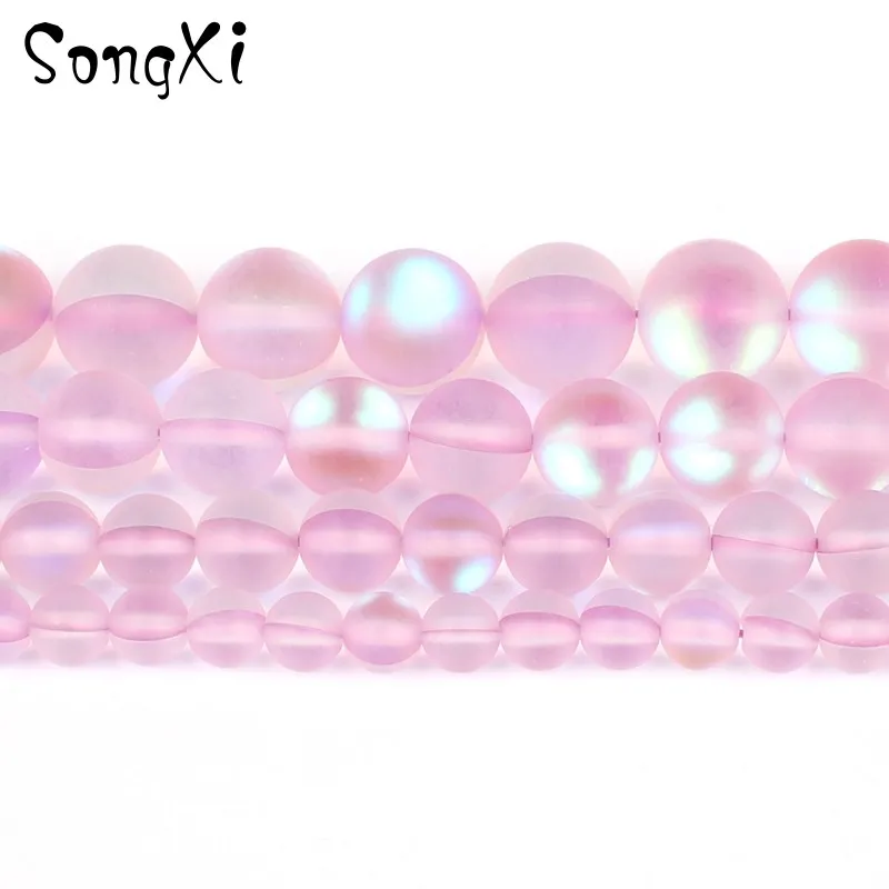 Натуральный матовый светильник 6 мм 12 фиолетовая вспышка кристально гладкая