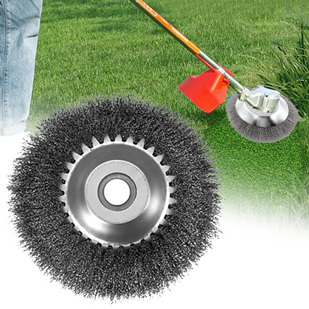 

Steel Wire Grass Weed Brush Trimmer Head Rounded Edge Trimmer Head Garden Brush Removal Grass Tray Plate For Lawnmower