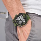 Мужские спортивные цифровые часы SYNOKE в стиле G-Shock, камуфляжные зеленые наручные часы с будильником и датой для мальчиков