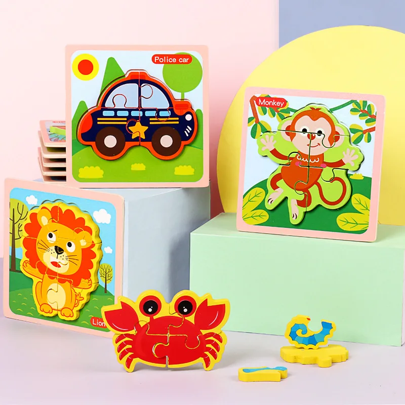 Игрушки Монтессори Развивающие деревянные игрушки для детей Раннее Обучение 3D