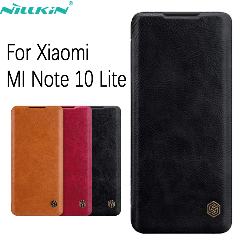 Для Xiaomi Mi Note 10 Lite флип чехол NILLKIN Qin для 10T Pro 5G Кожаный книжка с откидной