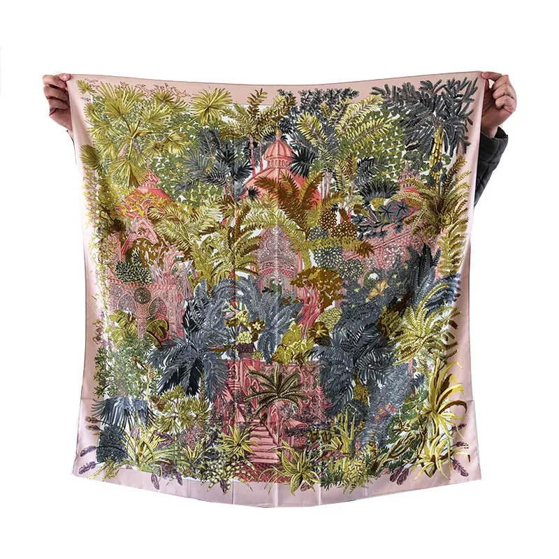 

2020 Women Print Hijab Winter Twill Silk Scarves Brand Poncho Summer Autumn Bandana Hijab Foulard Pashmina Femme Shawl