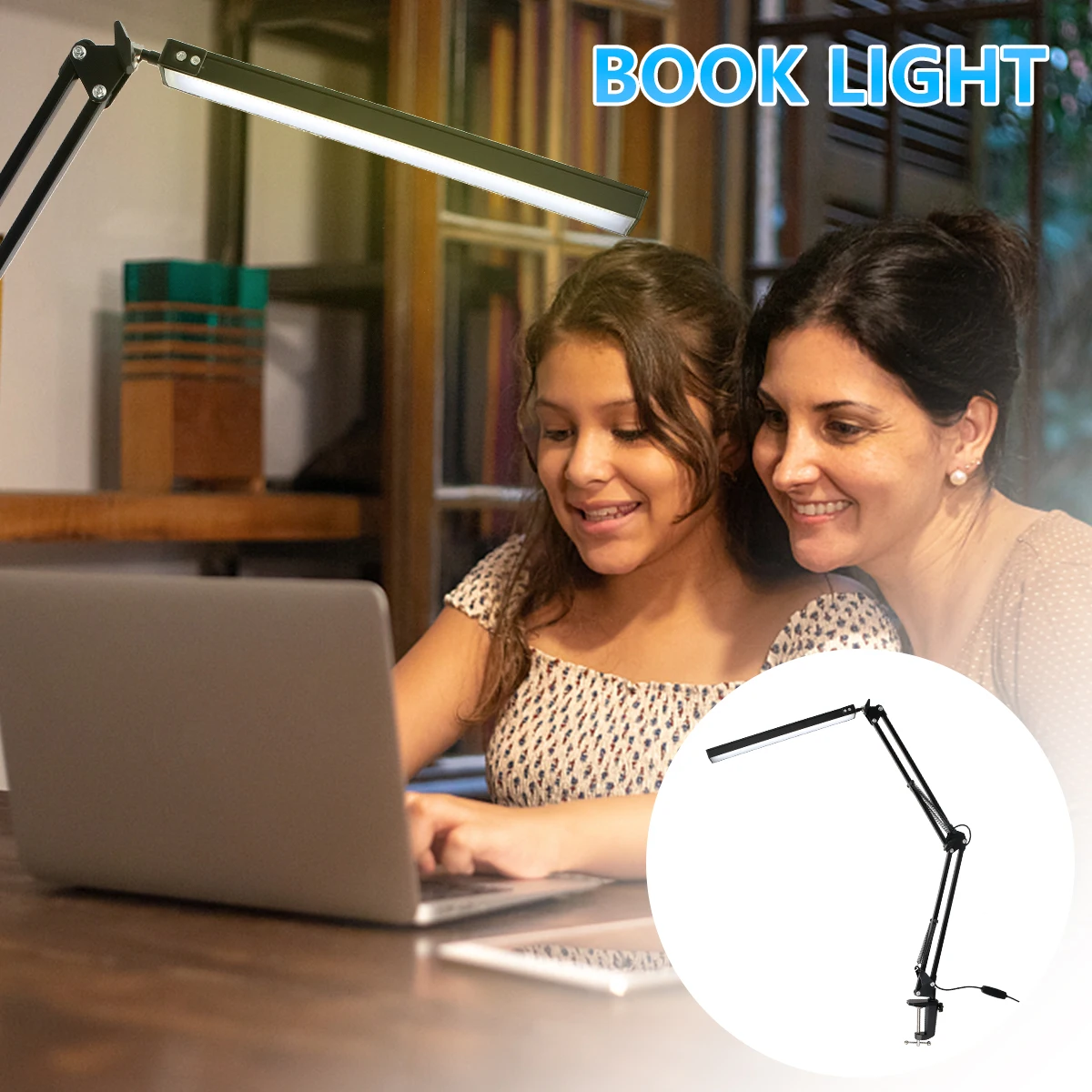 

LED Desk Lamp with Clamp 10W Eye Caring Dimmable 10 Brightness Levels 3 Color Modes USB Reading Night Light Modern Table Light