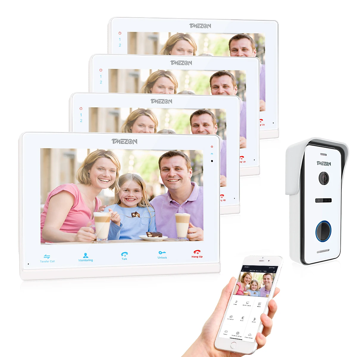 TMEZON tuya Беспроводной/Wi Fi беспроводная IP видео дверной звонок Домофон Системы 10