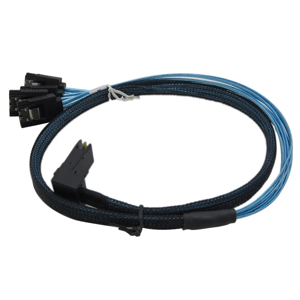 Кабель для передачи данных для жесткого диска CableDeconn Mini SAS36P SFF-8087 to 4 SATA 7Pin 90 градусов