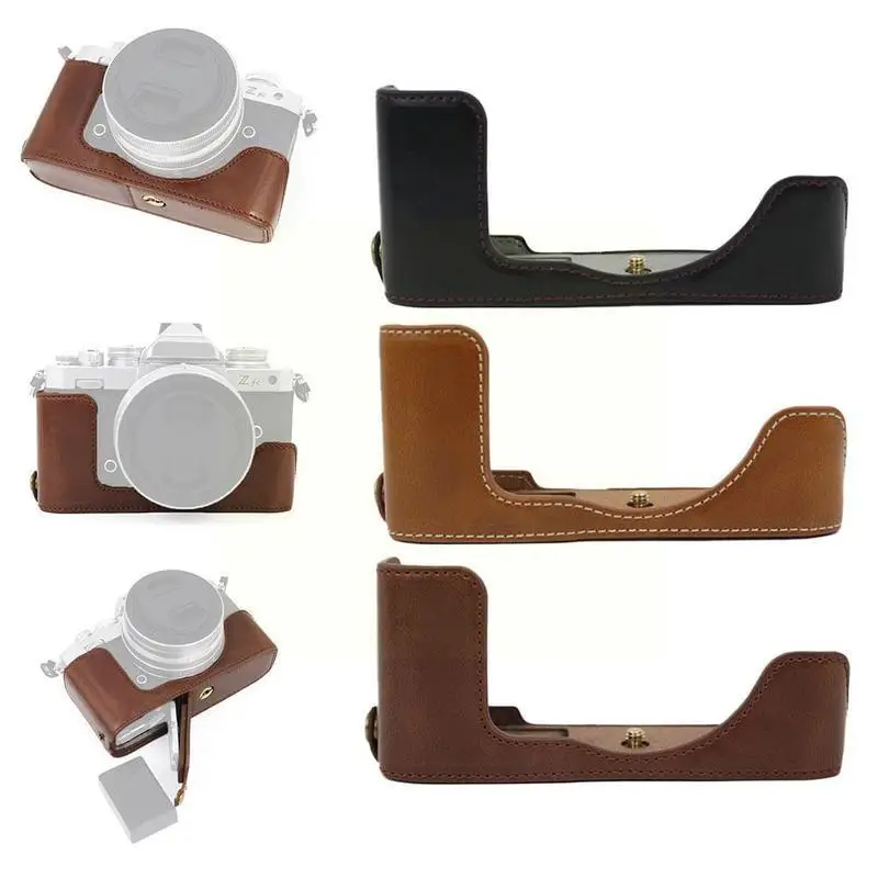 

PU Leather Case Bottom Opening Version Protective Half Body Cover Base Suitable For Nikon ZFC Free Shipping O3L9