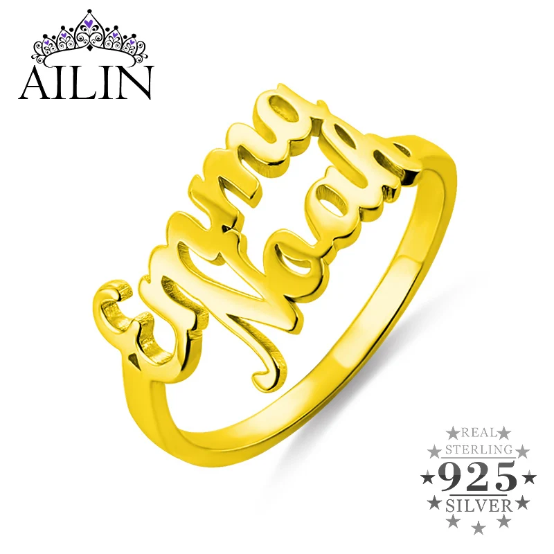 AILIN персонализированные обручальные кольца из стерлингового серебра 925 пробы